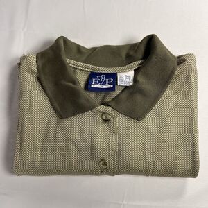 EP PRO Golf Polo Shirt Men’s Large 100% Tincel USA Olive Green